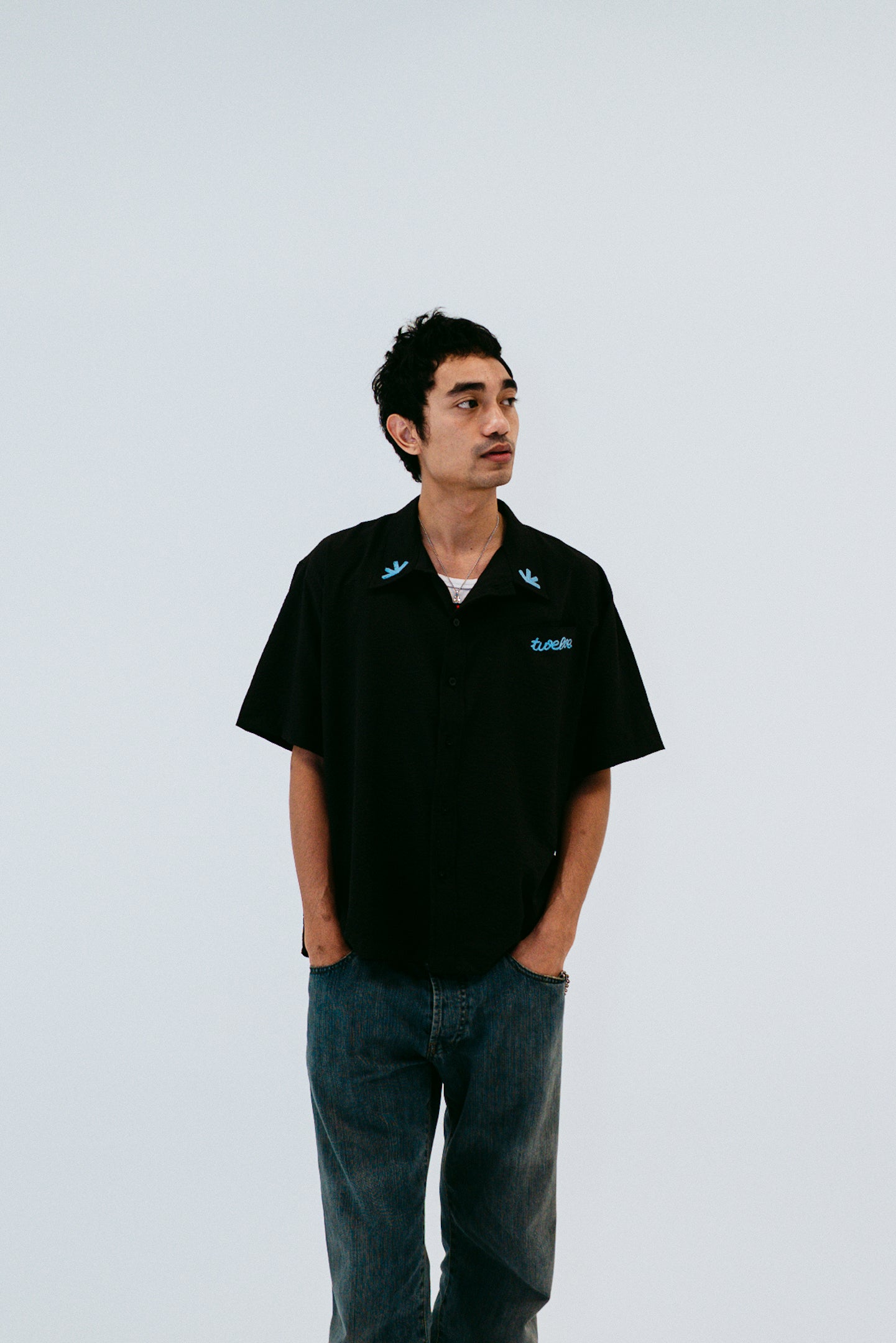 SIGNAL GRAY SEERSUCKER SHIRT