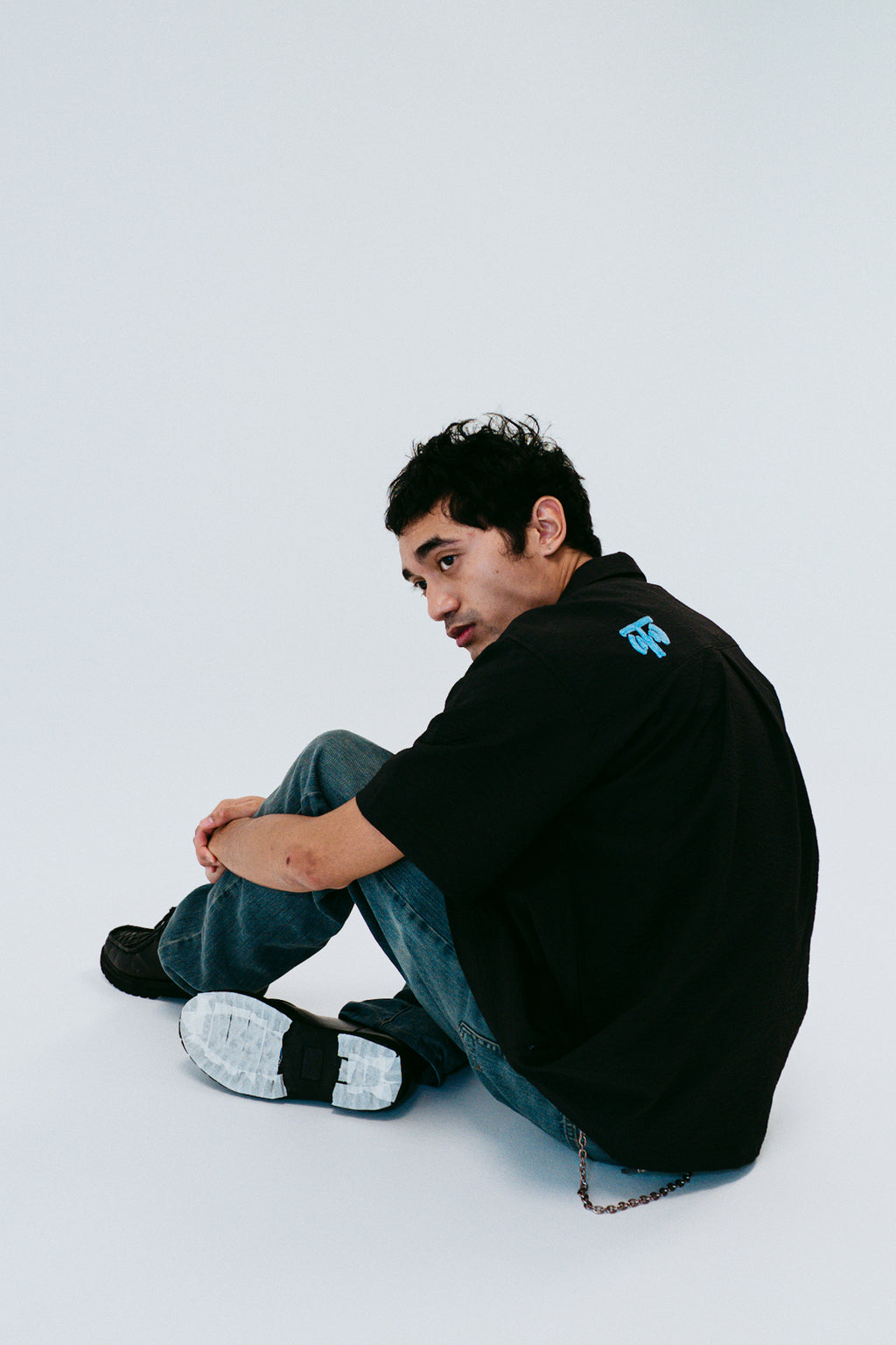 SIGNAL GRAY SEERSUCKER SHIRT